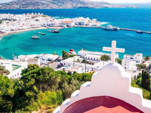Hotelaanbieders.nl Eilandhoppen Santorini, Mykonos, Paros en Naxos incl. vlucht, ontbijt en overtochten